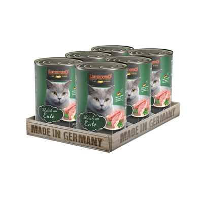 Leonardo gato Quality Selection pato lata 400 grs pack 6 unidades alimento húmedo