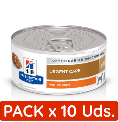 Hill's Prescription Diet Urgent Care alimento húmedo para perros y gatos pollo 156 g x 10 uds empaque