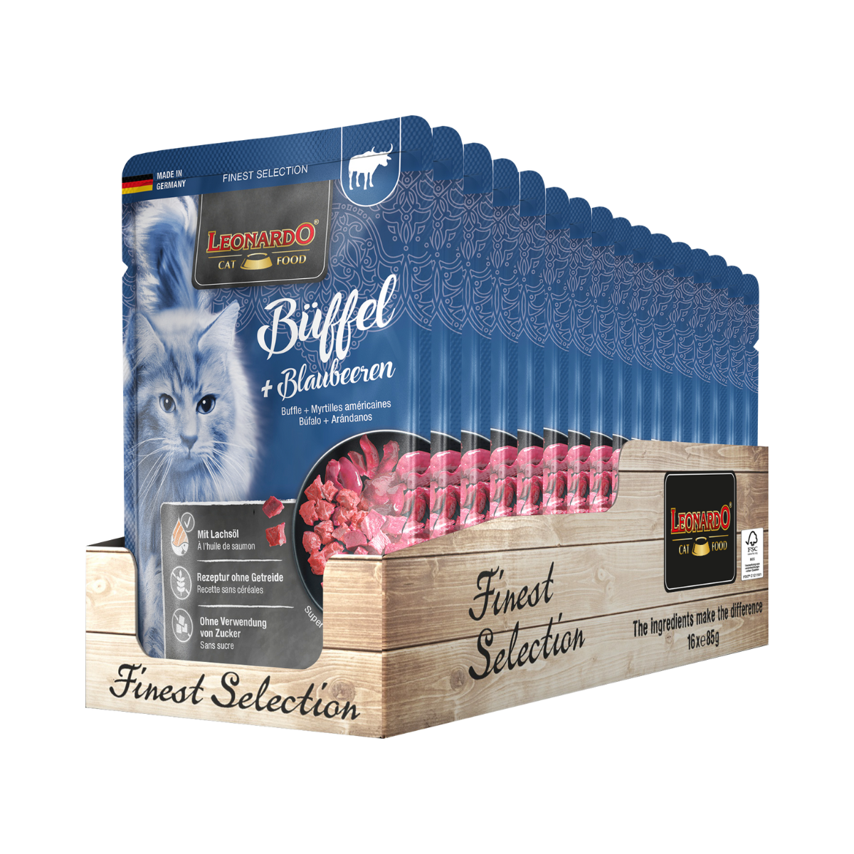 Leonardo Finest Selection Búfalo y Arándano Display 16 Uds