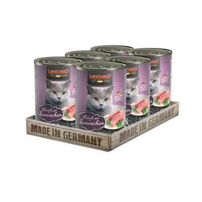 Leonardo gato Quality Selection conejo lata 400 grs pack 6 unidades alimento húmedo