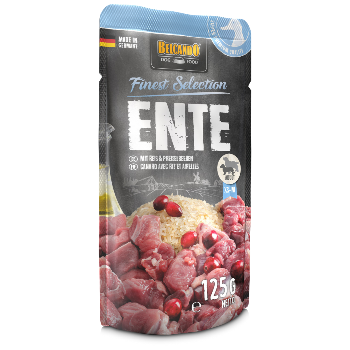 Belcando Perro Finest Selection Pato con Arroz y Arándano Pouch 125 Grs.