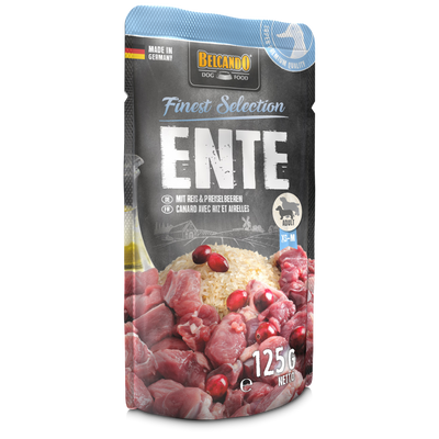 Belcando Finest Selection pato con arroz y arándano pouch 125 grs alimento húmedo perro