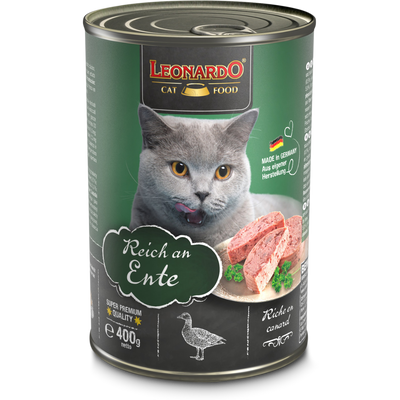 Leonardo gato Quality Selection pato lata 400 grs alimento húmedo vista frontal