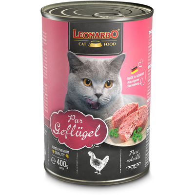 Leonardo gato Quality Selection ave lata 400 grs alimento húmedo vista frontal