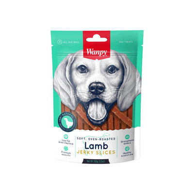 Wanpy Soft Lamb Jerky Slice cordero 100 g snack para perros empaque