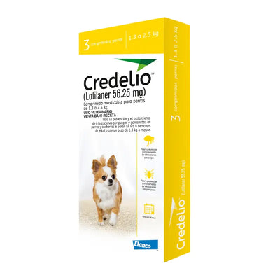 Credelio antiparasitario perros 1.3 a 2.5 kg 3 comprimidos empaque