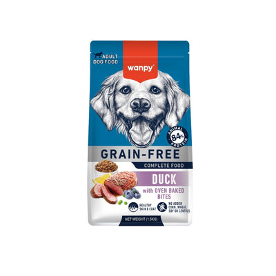 Wanpy Perro Adulto Sin Granos Pato empaque vista trasera