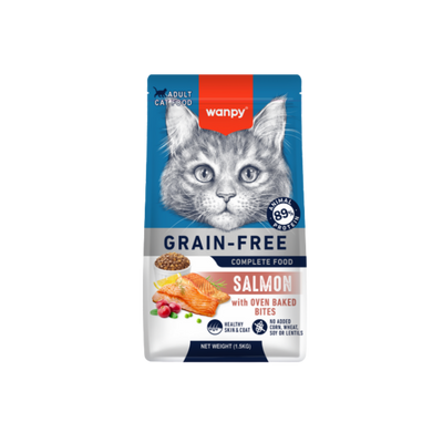Wanpy Gato Adulto Sin Granos Salmón empaque vista frontal