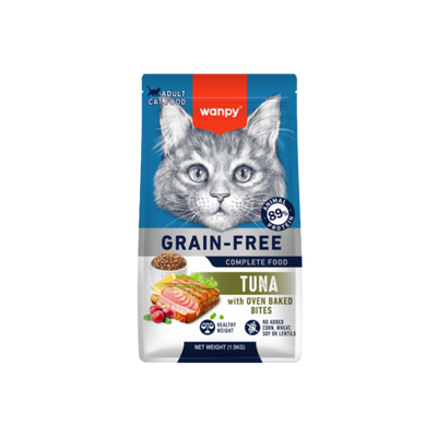 Wanpy gato adulto grain free atún 1.5 Kg empaque frontal