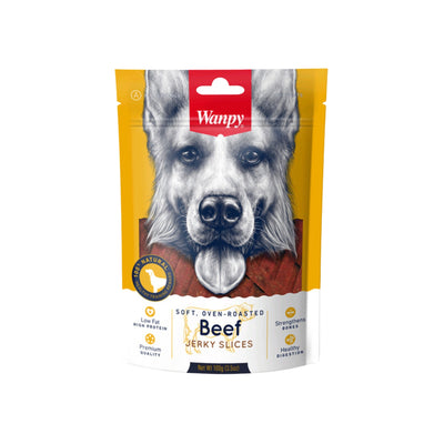 Wanpy Soft Beef Jerky Slice vacuno 100 g snack para perros empaque