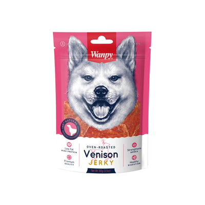 Wanpy Venison Jerky venado 100 g snack para perros empaque
