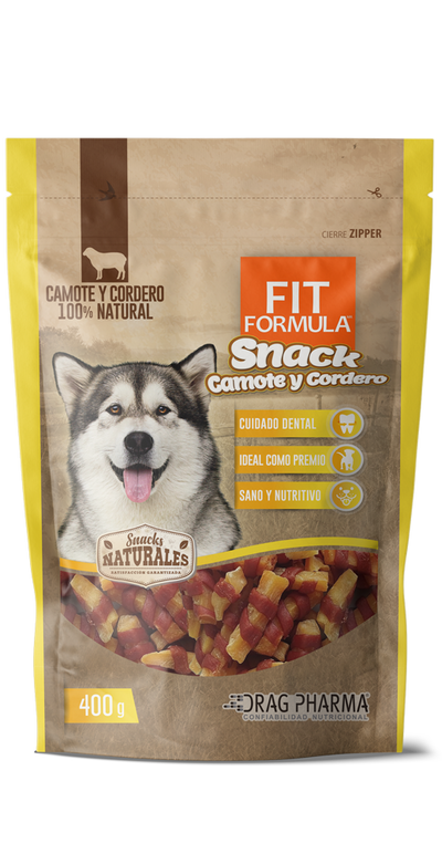 Fit Formula snack natural camote y cordero para perro empaque