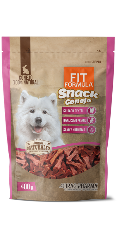 Fit Formula snack natural conejo 400 grs para perro empaque