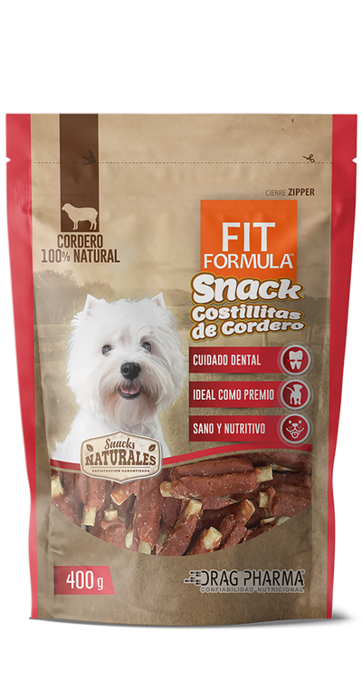 Fit Formula snack natural costillitas de cordero para perro empaque