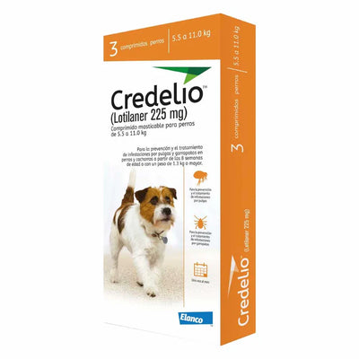 Credelio antiparasitario perros 5.5 a 11 kg 3 comprimidos empaque