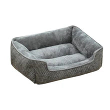 Wonder Dog cama rectangular chenille perros y gatos gris vista frontal