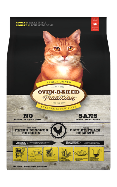 Oven Baked Tradition gato adulto pollo 4.54 Kg empaque frontal