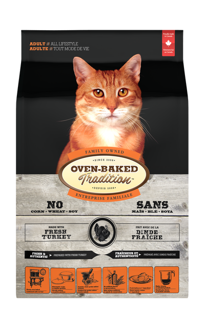 Oven Baked Tradition gato adulto pavo 2.27 Kg vista frontal