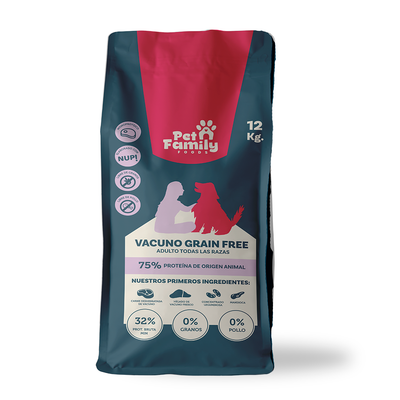 Pet Family Grain Free 12 Kg alimento seco para perro adulto sin granos