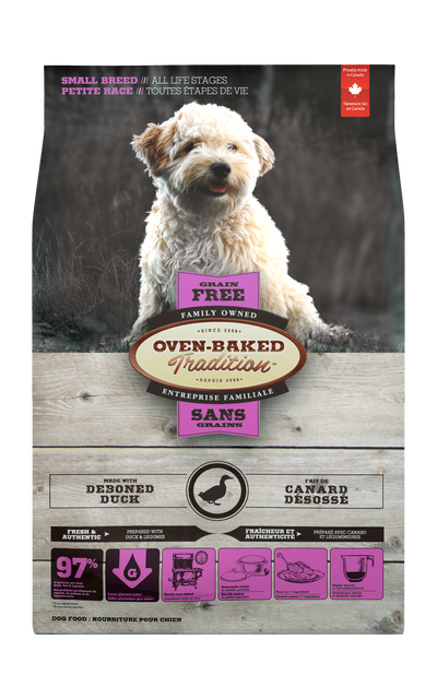 Oven Baked Tradition perro Grain Free razas pequeñas pato 2.27 Kg vista frontal