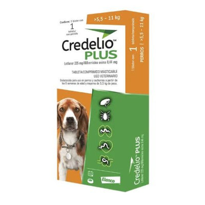 Credelio Plus antiparasitario perros 5.5 a 11 kg 1 comprimido empaque