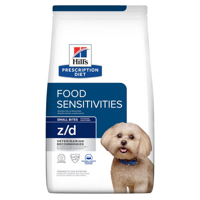 Hill's Prescription Diet perro z/d Small Bites 1.5 Kg alimento hipoalergénico empaque