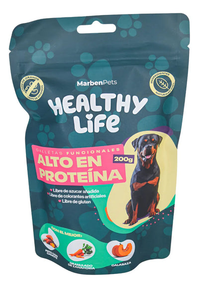 Marbenpets Healthy Life galletas alto en proteína para perros 200 g empaque