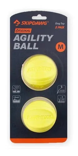 Skipdawg Agility Ball pack x2 tamaño M pelotas para perros vista frontal