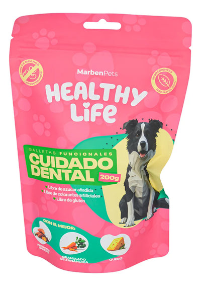 Marbenpets Healthy Life galletas cuidado dental para perros 200 g empaque