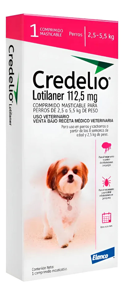 Credelio antiparasitario perros 2.5 a 5.5 kg 1 comprimido empaque
