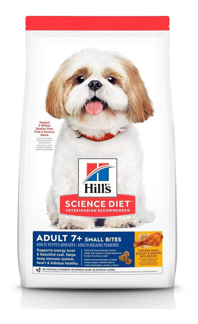 Hill's perro adulto 7+ razas pequeñas 6.8 kg alimento seco vista frontal