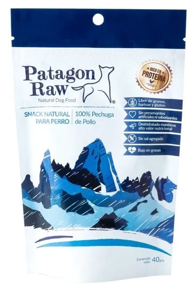 Patagon Raw snack pollo perros 40 grs empaque vista frontal