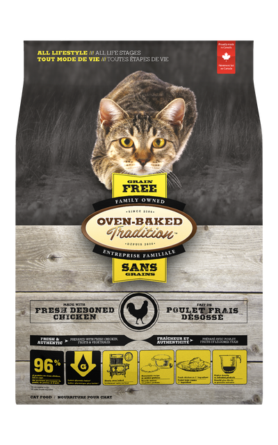 Oven Baked Tradition gato adulto Grain Free pollo 2.27 Kg vista frontal