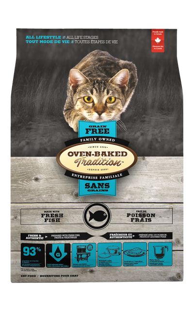 Oven Baked Tradition gato adulto Grain Free pescado 4.54 Kg vista frontal