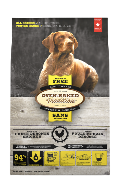 Oven Baked Tradition perro grain free pollo 11.34 Kg empaque frontal