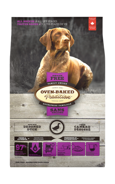 Oven Baked Tradition perro grain free pato 10.43 Kg empaque frontal