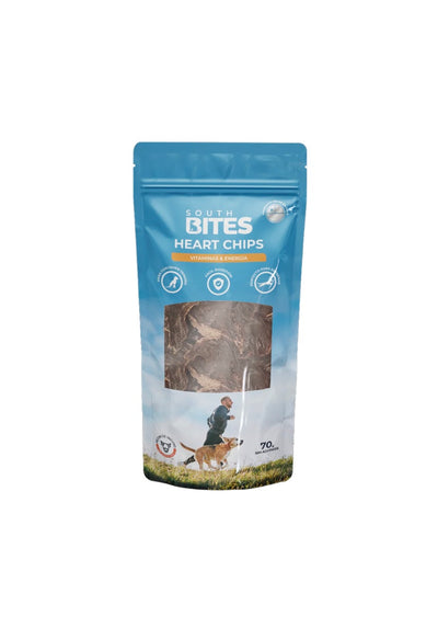 South Bites snack perro Heart Chips 70 grs empaque vista frontal