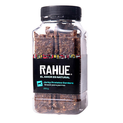 Rahue Jerky cordero 250 g snack deshidratado para perros empaque