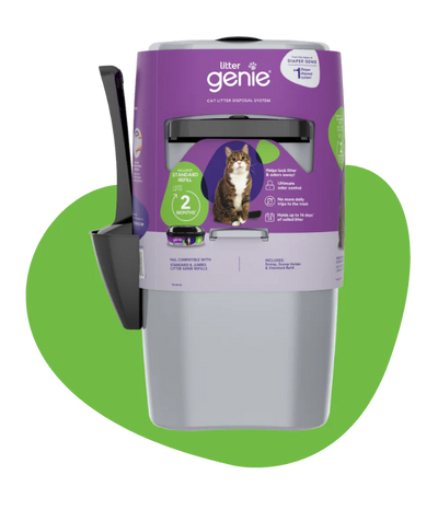 Litter Genie Pail Design Plus basurero sanitario para arena de gato vista frontal