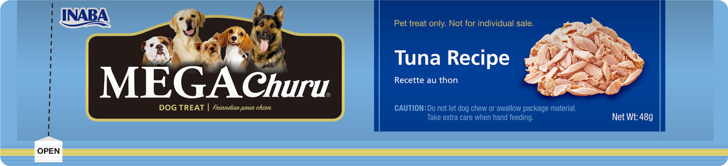 Mega Churu snack líquido sabor atún para perros detalle tubo interior