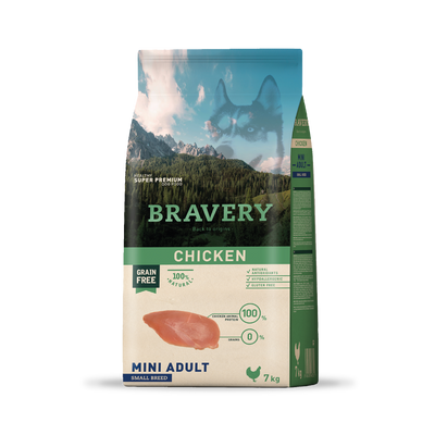 Bravery Pollo Perro Mini Adulto Razas Pequeñas 7 Kg