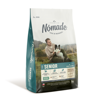 Nomade Senior razas pequeñas 9 Kg alimento seco para perros empaque