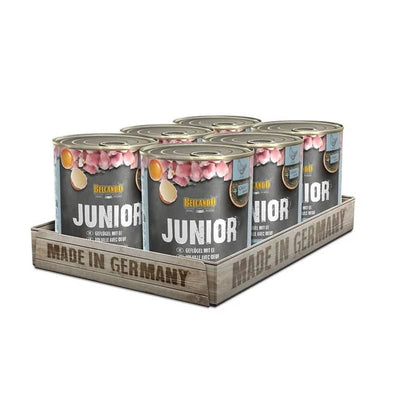 Belcando junior ave con huevo lata 400 grs pack 6 unidades alimento húmedo perro cachorro