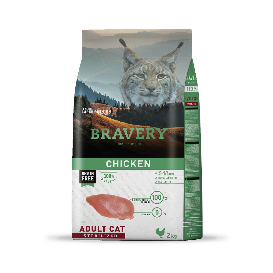 Bravery Pollo Gato Adulto Esterilizado 2 Kg