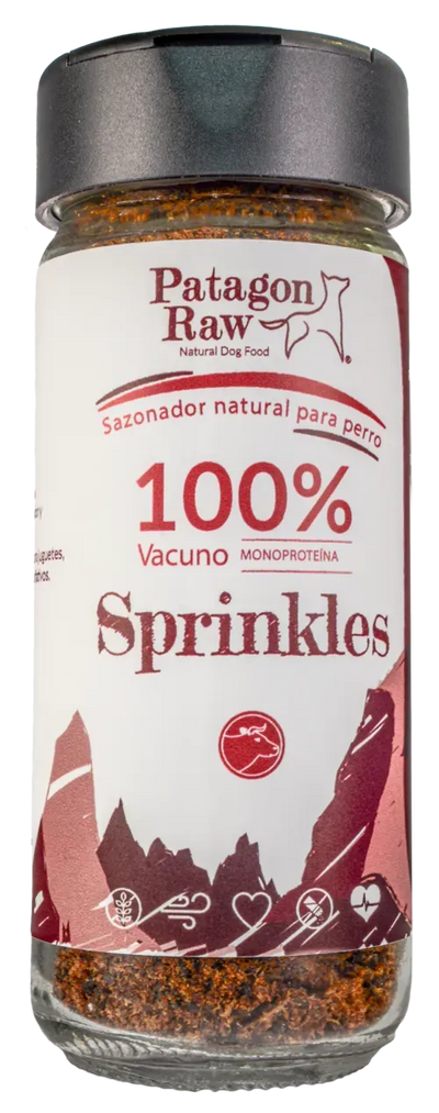 Patagon Raw sprinkles 100% vacuno perros 60 grs empaque vista frontal