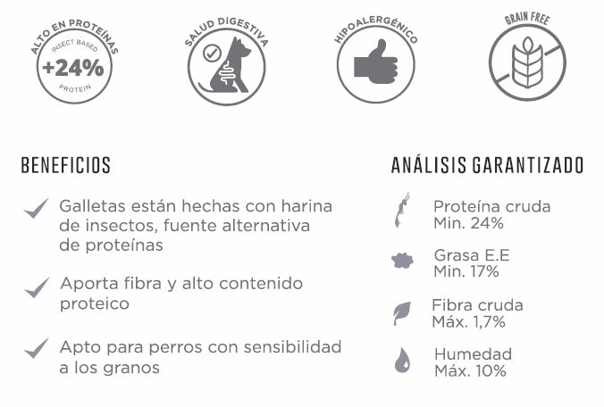 Galleta Grain Free Mini Cookies Chips Insectos 180 Grs.