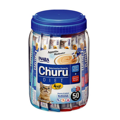 Churu Vet Diet tarro 50 tubos 14 grs snack cremoso gato vista frontal