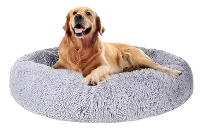 Wonder Dog cama antiestrés dona plush para perros y gatos XXL 100 cm gris oscuro
