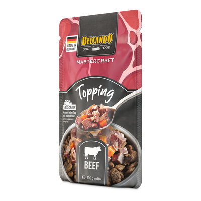 Belcando Mastercraft Topping Ternera pouch 100g alimento húmedo perro vista frontal