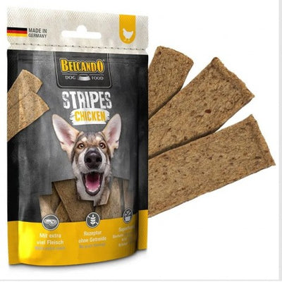 Belcando snack stripes pollo 70 grs para perro empaque vista frontal